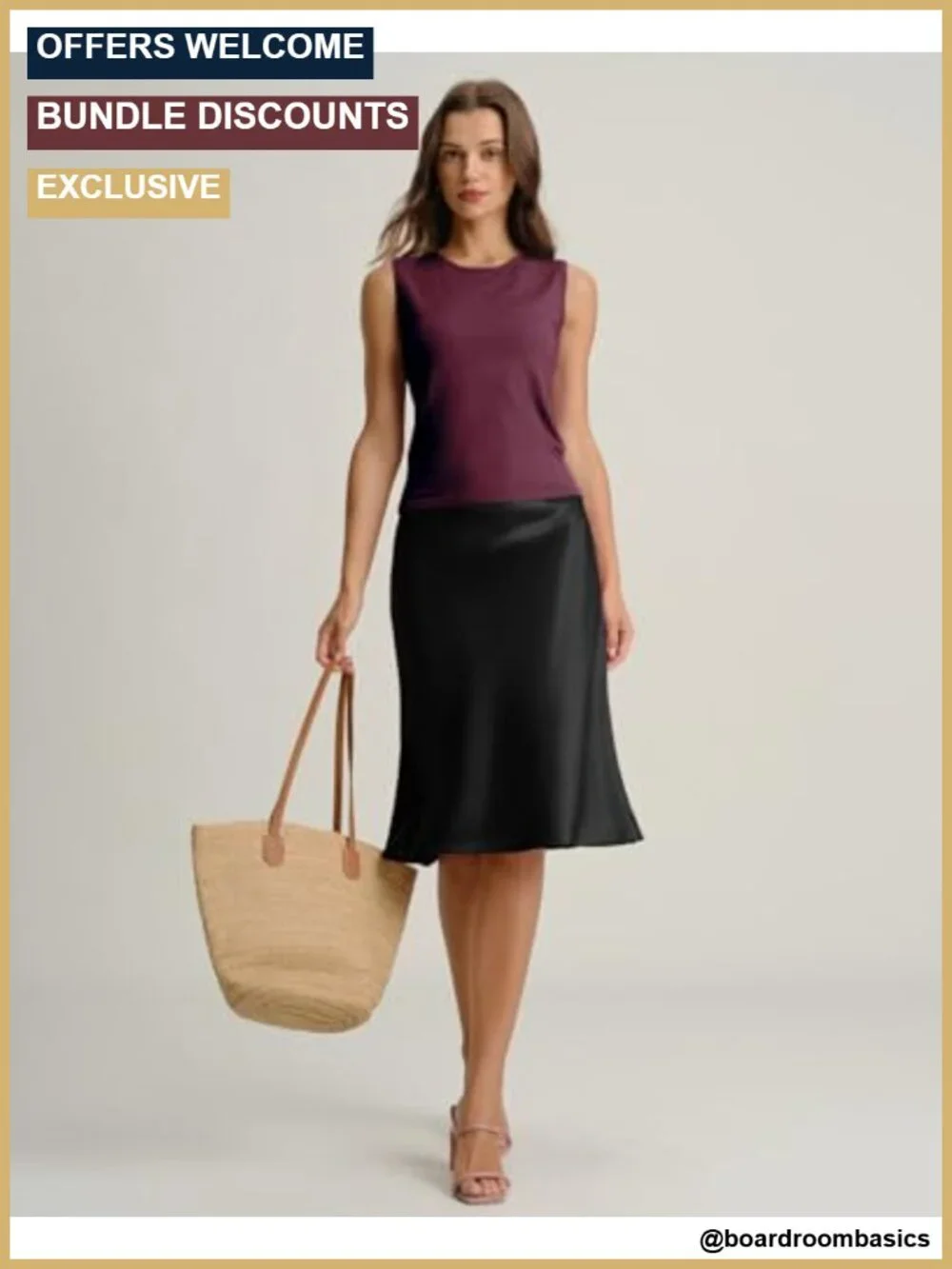 A-Line High Waist Midi Skirt Acetate Blend Office Pencil Skirt Knee-Length